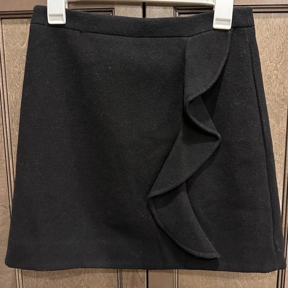 J. Crew Mercantile Wool Ruffle Detail Skirt